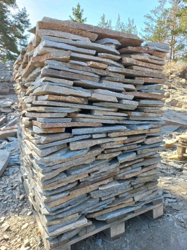 Плитняк златолит серебристый для цоколя, отмостки купить в Тверской области